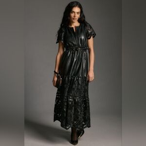 NWT The Somerset Maxi Dress: Faux Leather Embroidered Edition